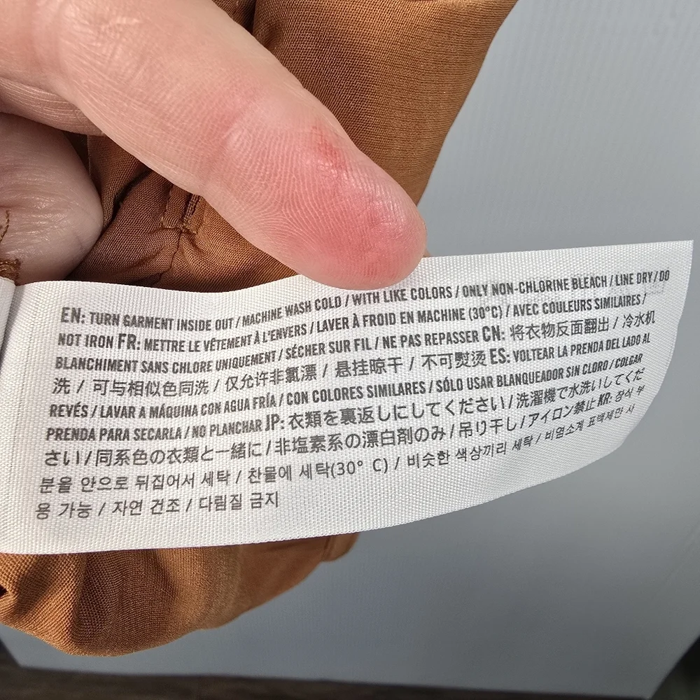 NWT Abercrombie & Fitch Womwn's Ruched Mini Dress Puff Elbow Sleeve Cognac SizeS - Picture 13 of 14